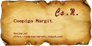 Csepiga Margit névjegykártya